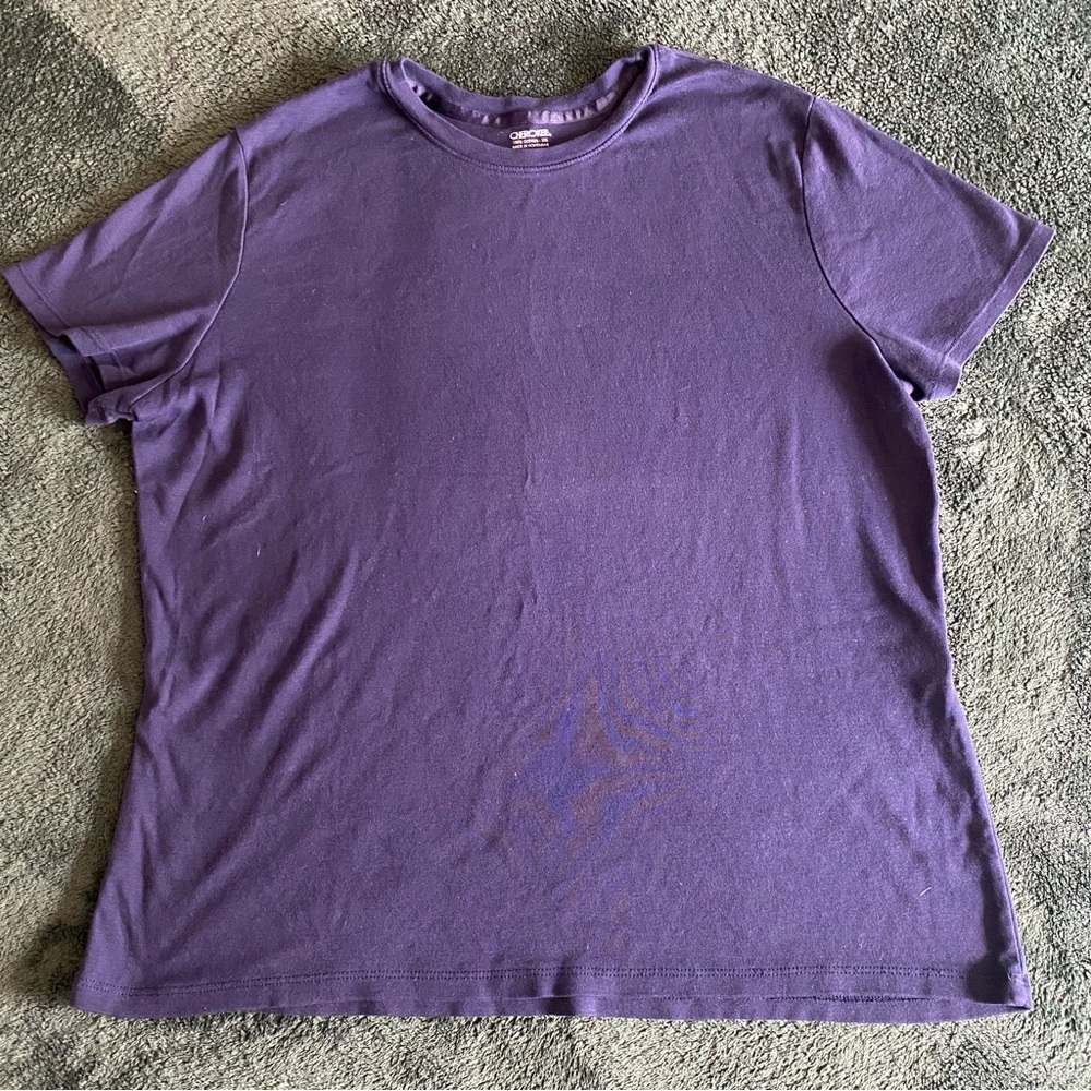Cherokee Deep Purple Crew Neck Tee